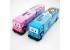 SillyMe Double Decker Bus Shaped Pencil Box with Wheels and Sharpener (Metal)) (Pink)